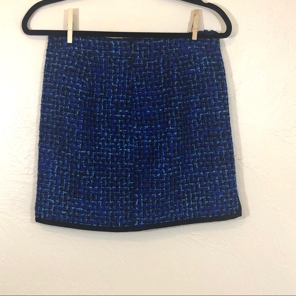 J. Crew postage Stamp Mini Skirt Indigo Tweed sz 0 - Picture 5 of 5